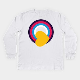 Polyamory Pride - Rainbow Heart - (New Colors) Kids Long Sleeve T-Shirt